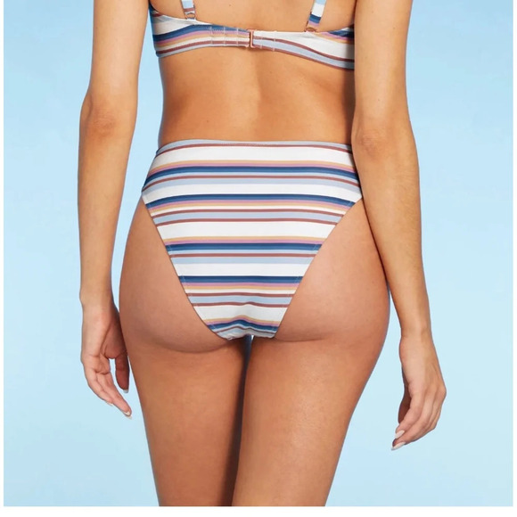 Shade & Shore Women’s High Waist High Leg Cheeky Bikini Bottom size M NWT! - Picture 8 of 9